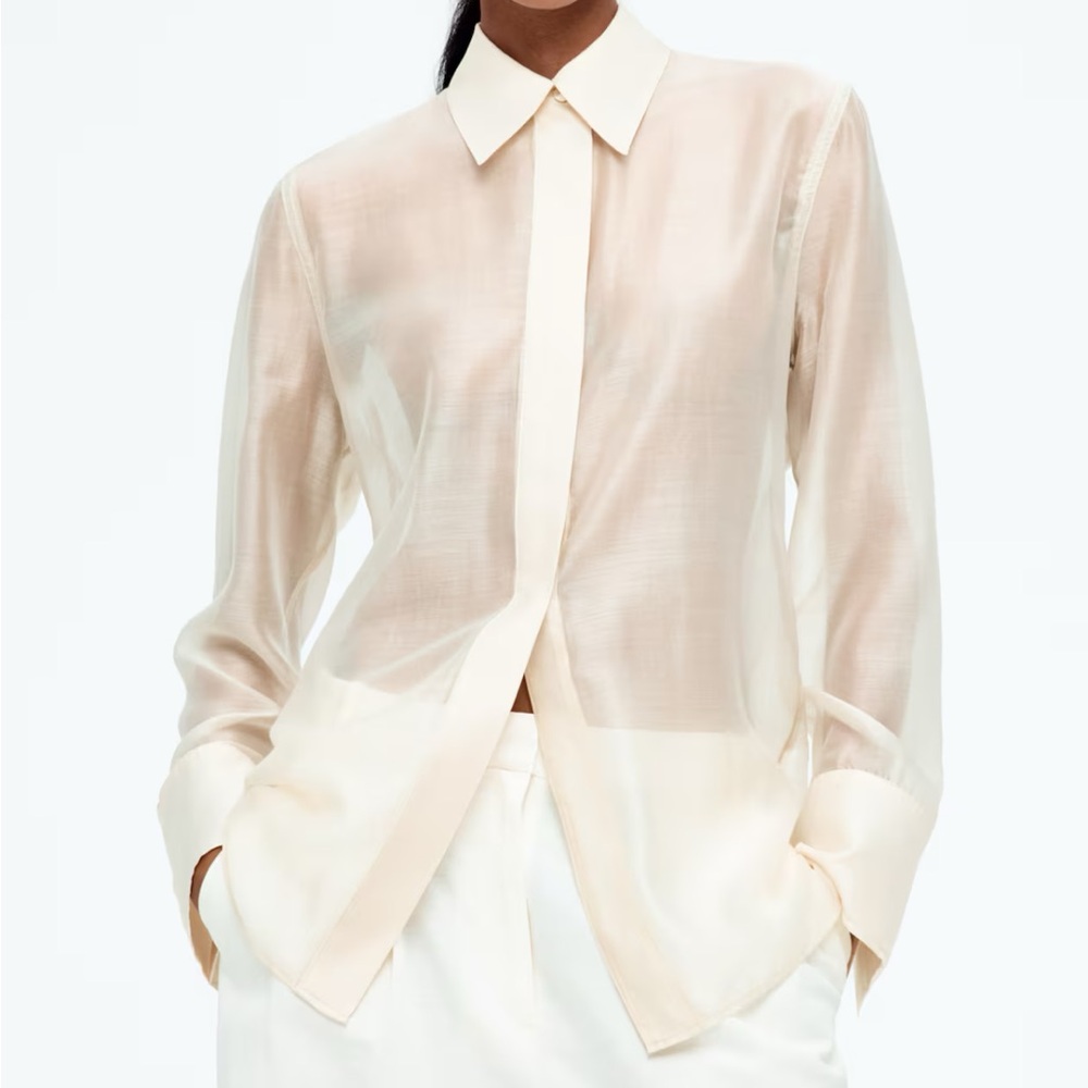 H&M Sheer Cream Blouse